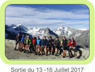 Sortie du 13 -16 Juillet 2017